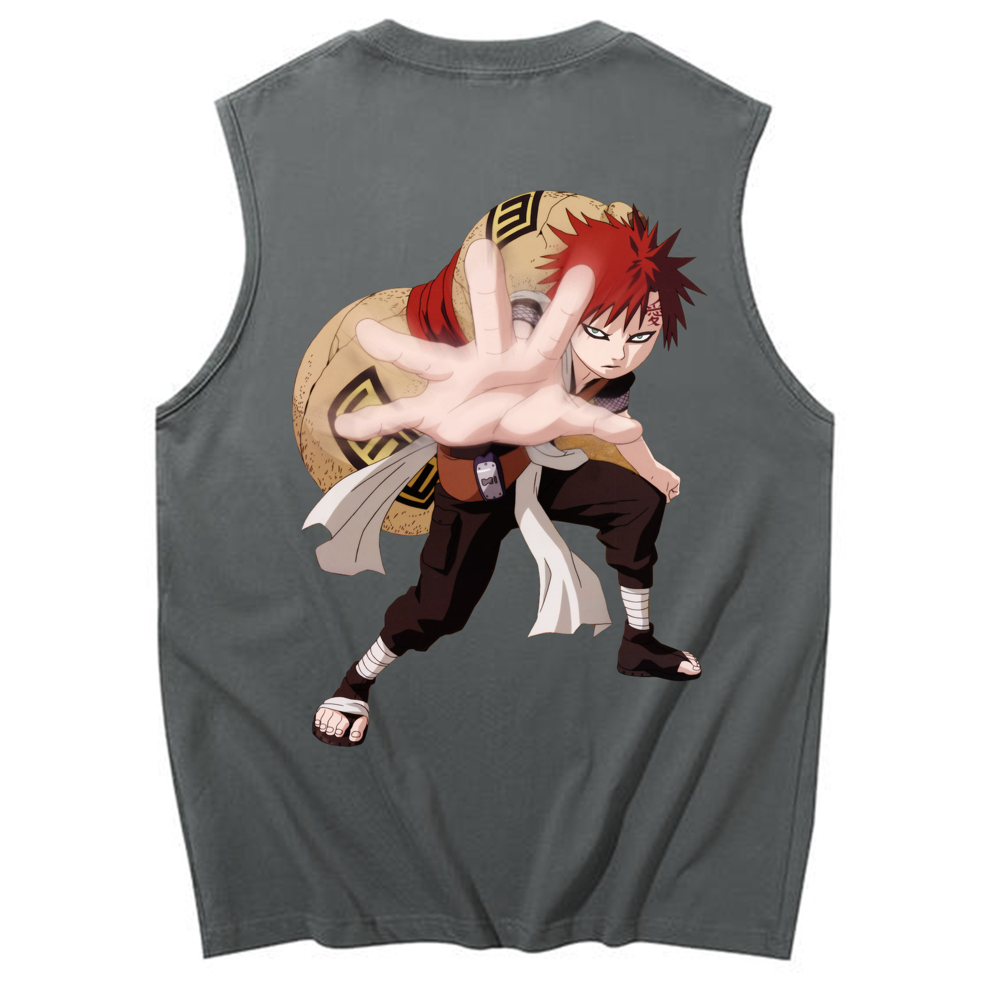 （画像用） NARUTO -ナルト- ガアラ Gaara コットン100％タンクトップ（背面プリント）